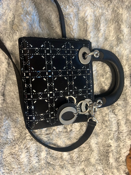 Handbags - Mini Lady Dior Bag Black Strass Cannage Satin